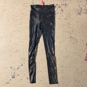 SPANX Black and Brown Animal Print Leggings